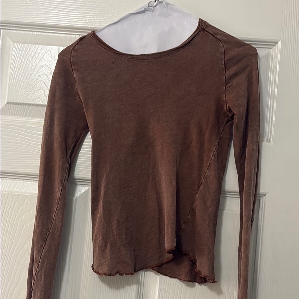 We The Free Brown Long Sleeve Bodysuit